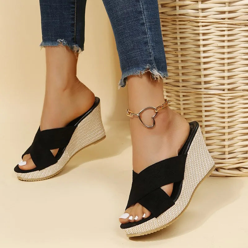 Jewel Chic Wedge Sandals