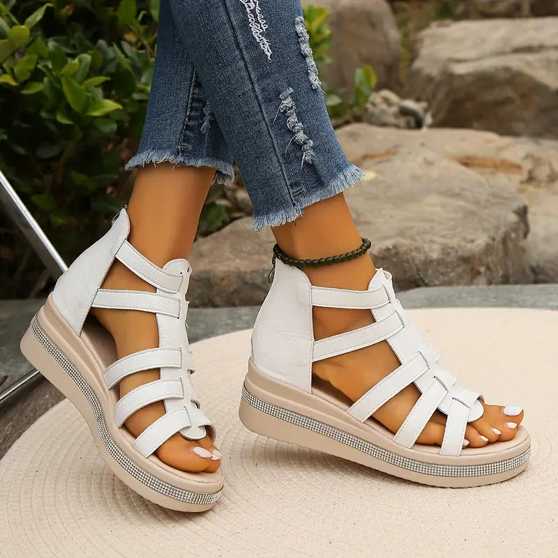 Rose Elegant Wedge Sandals