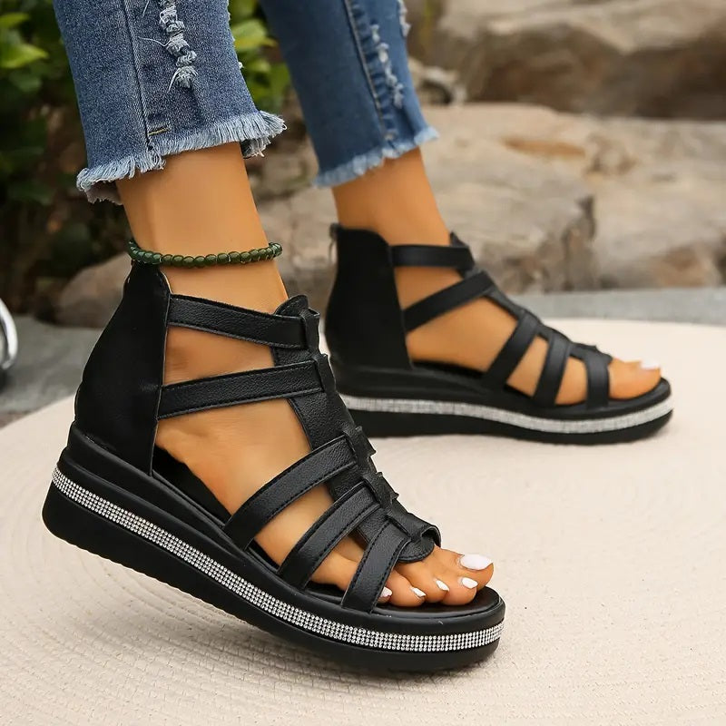 Rose Elegant Wedge Sandals